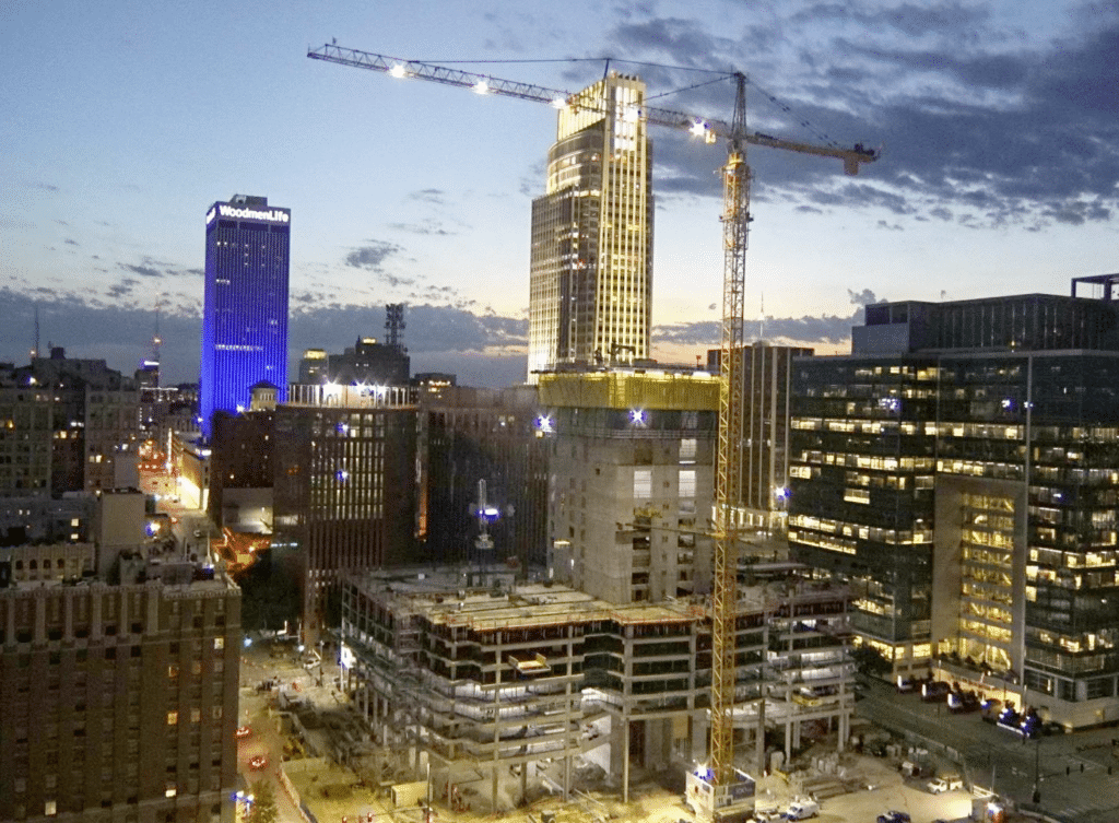 Mutual of Omaha Headquarters Tower Crane Lift - Lanoha Real Estate